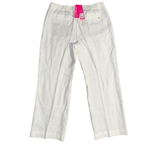 NWT Lilly Pulitzer 31" Deri Linen Palazzo Pant Size‎ XL in Resort White - Picture 7 of 8